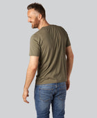 Bamboe T-shirt met ronde hals in olijfgroen voor heren