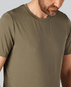 Bamboe T-shirt met ronde hals in olijfgroen voor heren