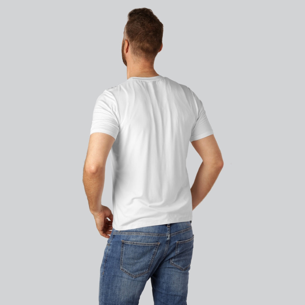 Marineblauw bamboe T-shirt met V-hals van Bambuni