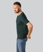 Bamboe T-shirt met V-hals in groen voor heren