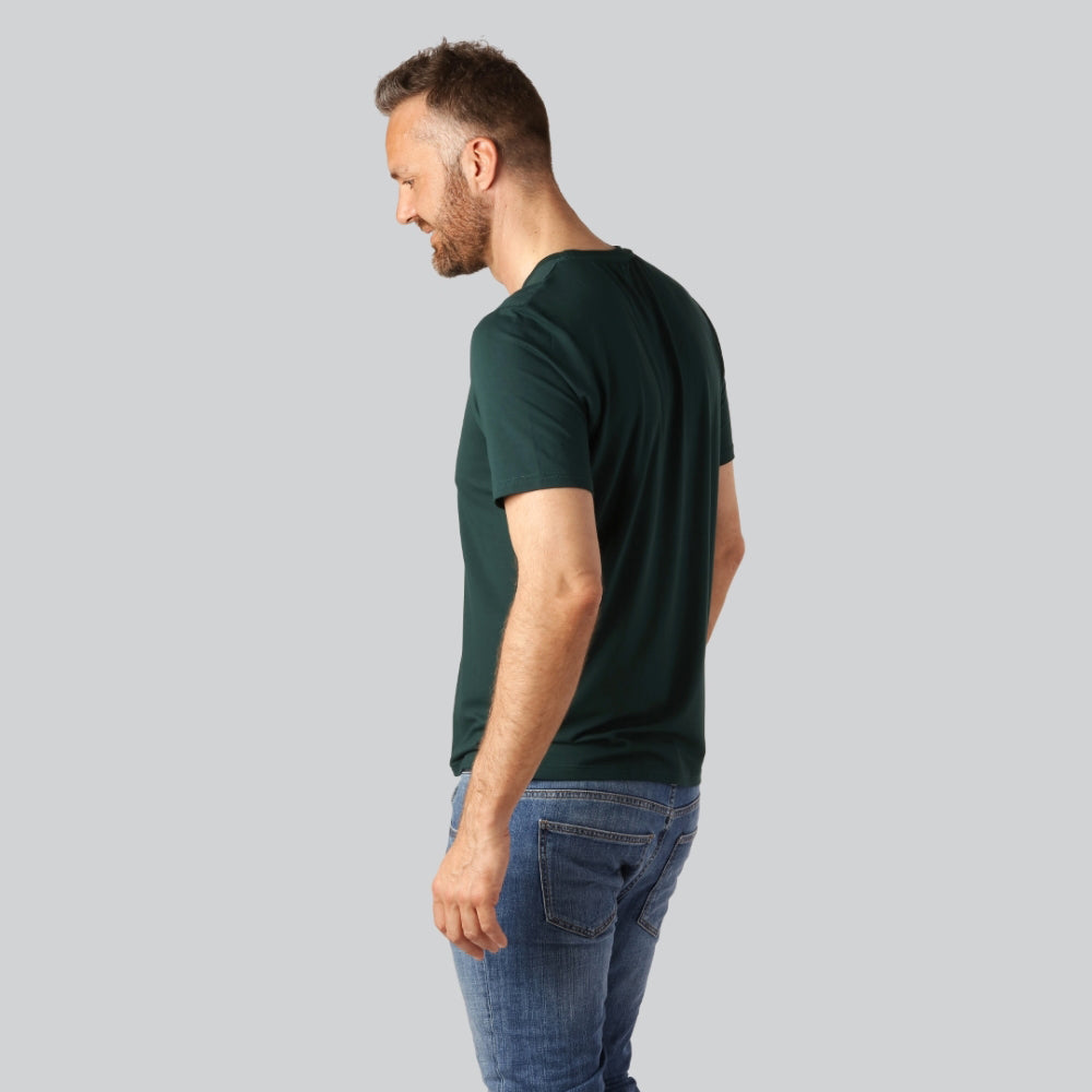 Bamboe T-shirt met V-hals in groen voor heren