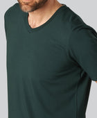 Bamboe T-shirt met V-hals in groen voor heren