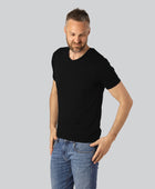 Bamboe T-shirt met V-hals in zwart voor heren