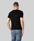 Bamboe T-shirt met V-hals in zwart voor heren