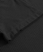 Bamboe T-shirt met V-hals en ribboord in zwart voor dames