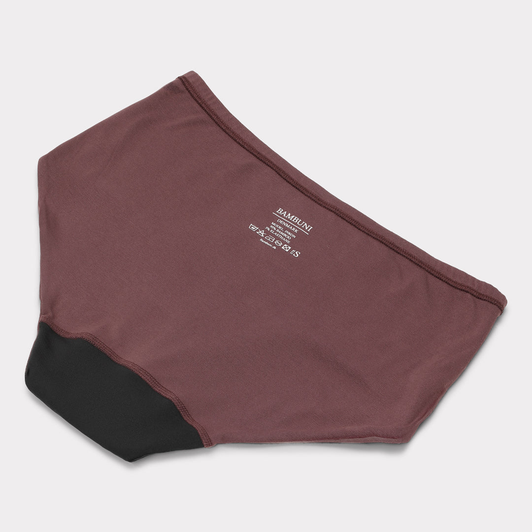 Bambuni bamboe incontinentiebroekjes in bordeauxrood voor vrouwen