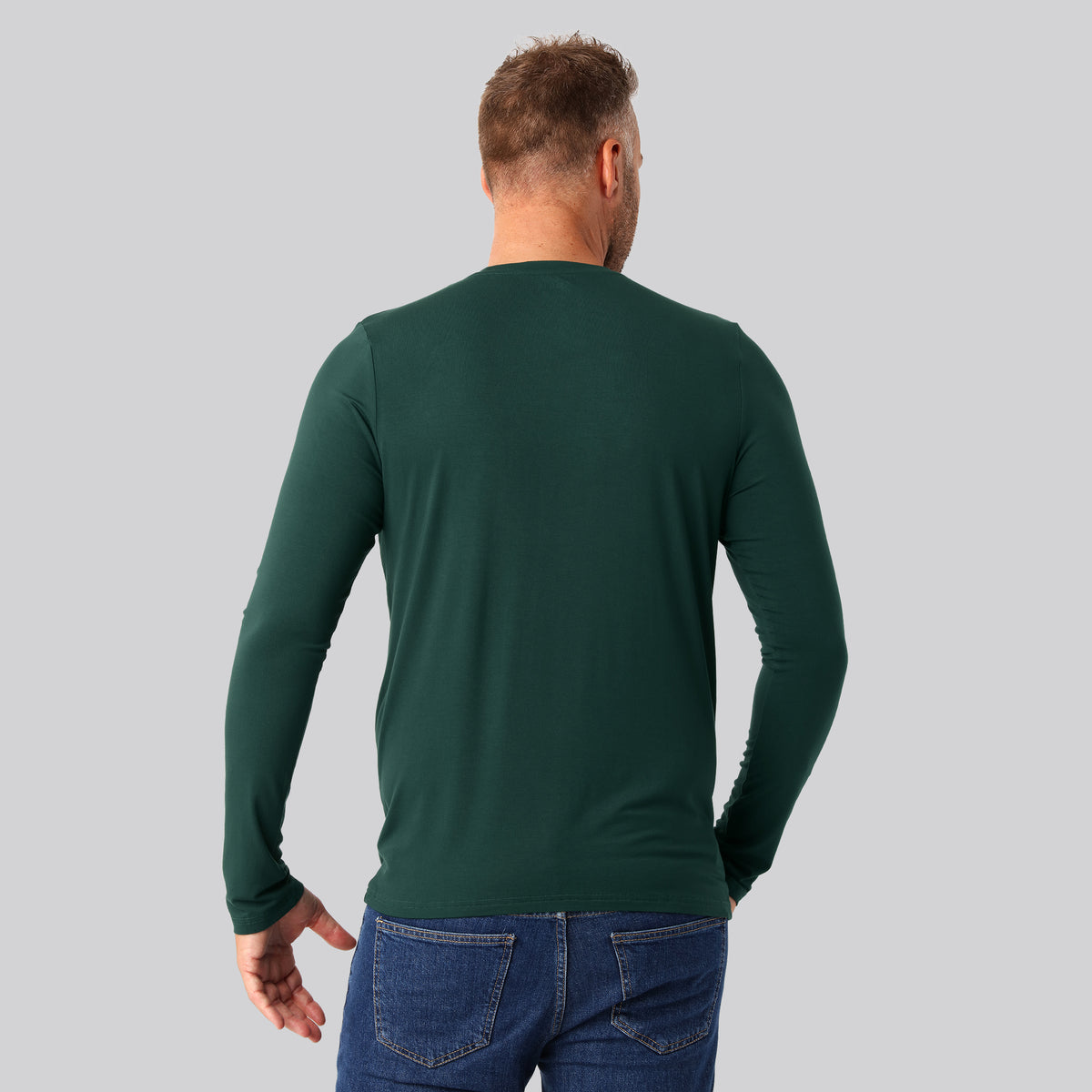 Bambuni bambus langærmet t-shirt grøn mand
