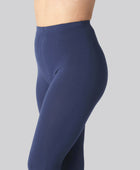 Bamboe leggings met verborgen elastiek in marineblauw voor dames