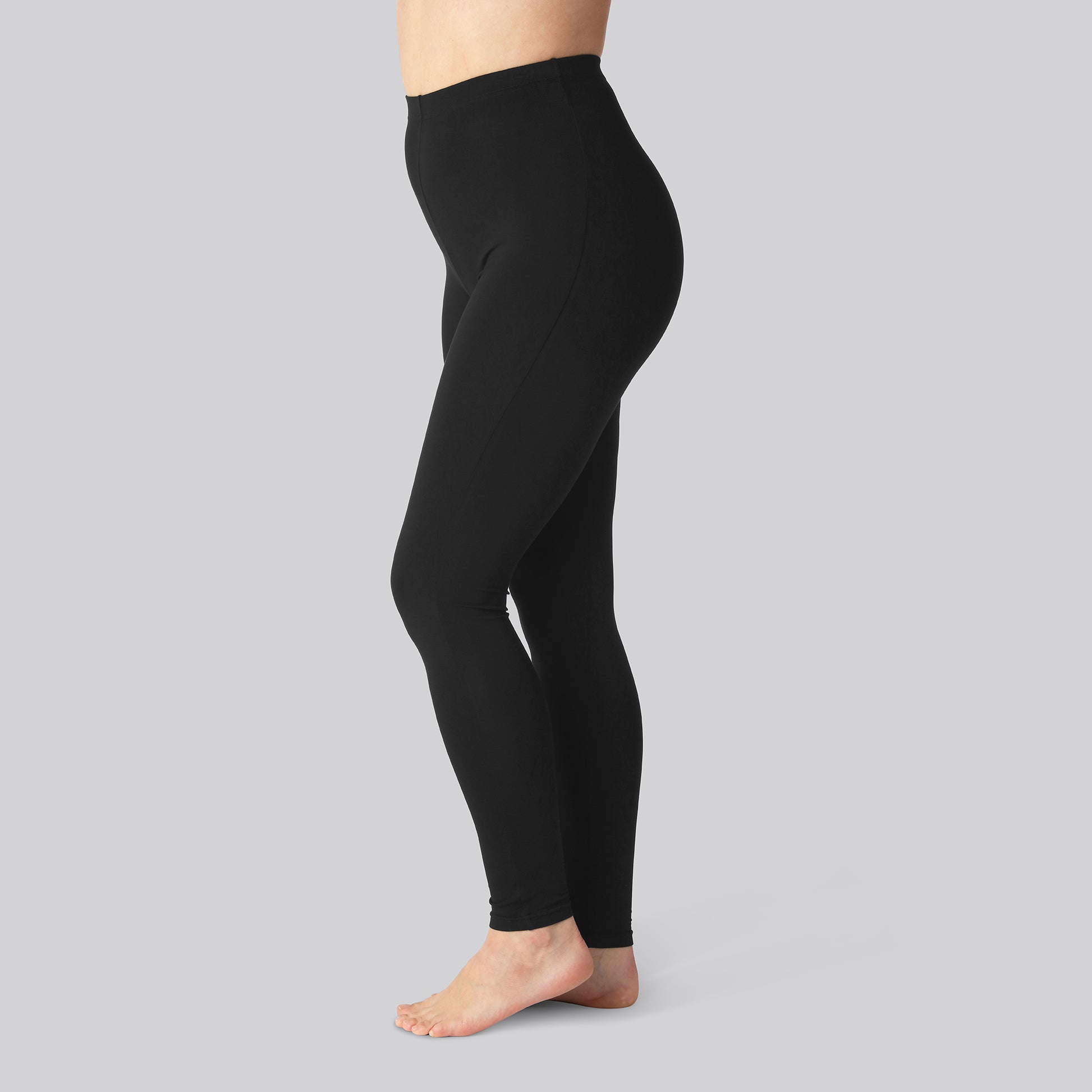 Bamboe legging met verborgen elastiek in zwart voor dames