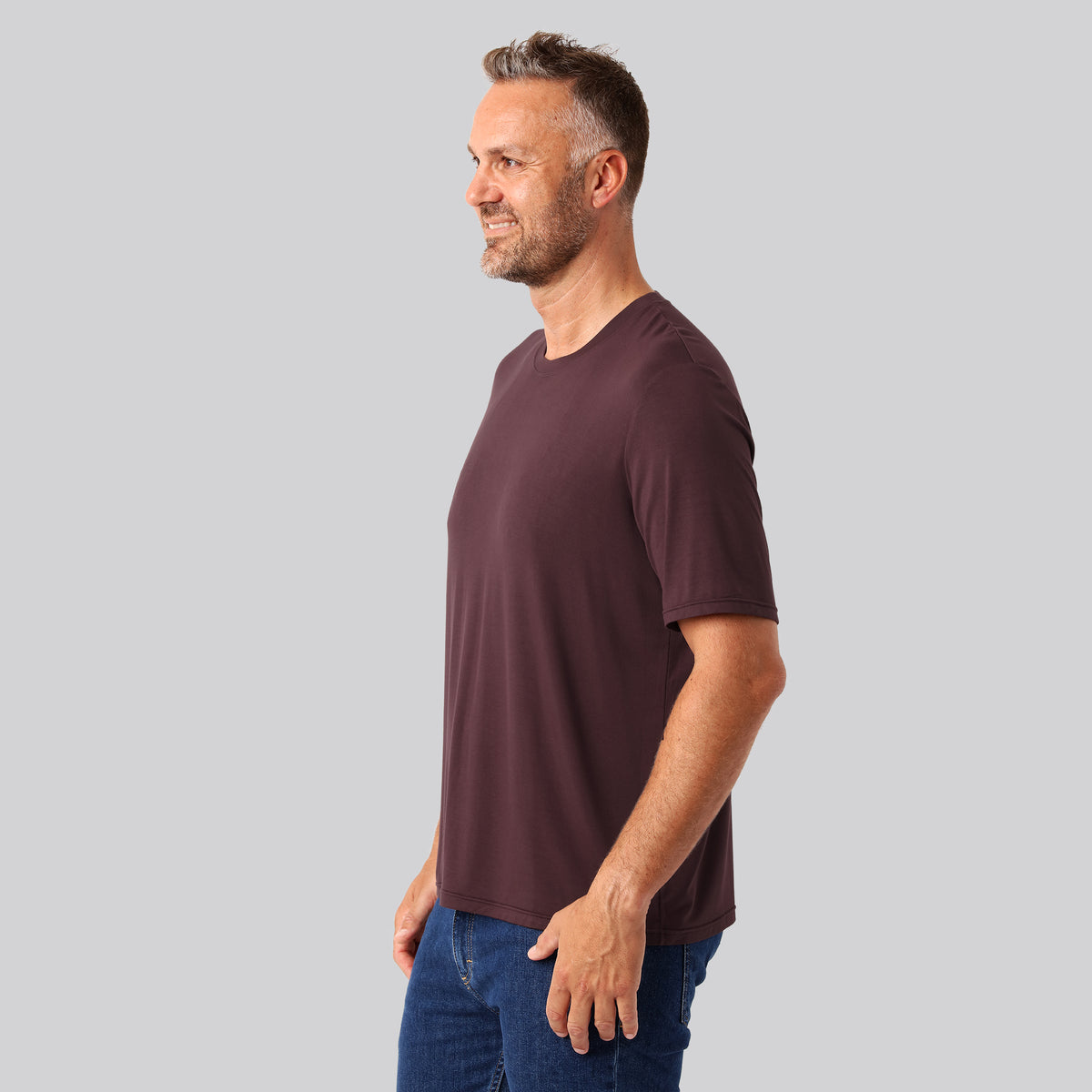 Bambuni bambus oversize t-shirt bordeaux mænd