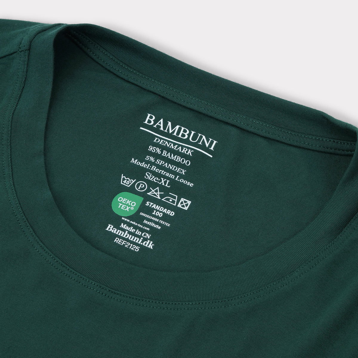 Bambuni bambus oversize t-shirt grøn mænd carelabel