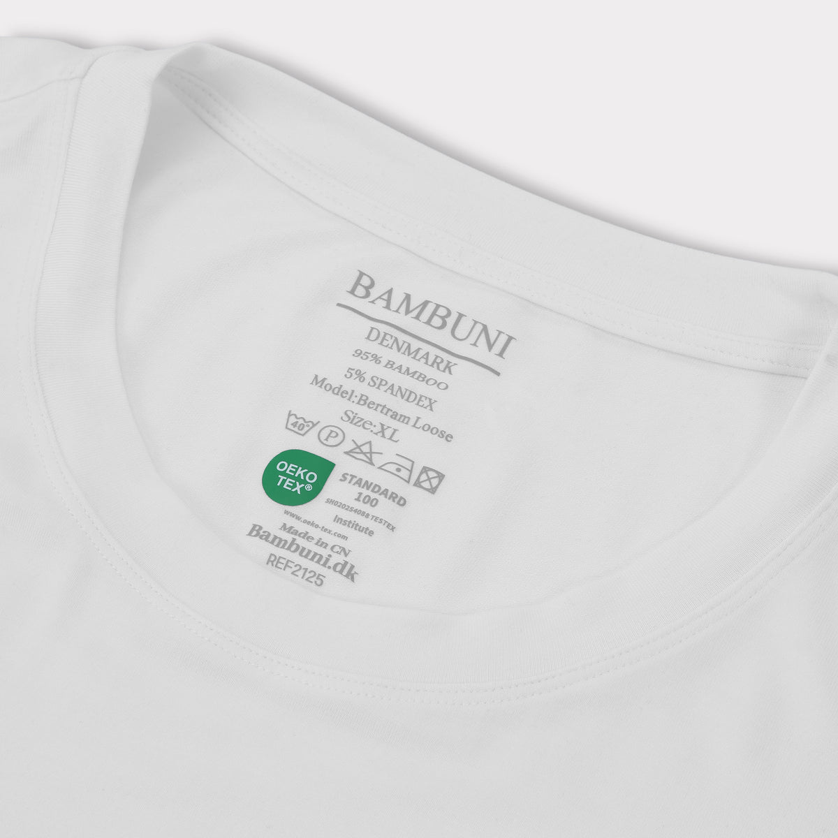 Bambuni bambus oversize t-shirt hvid mænd carelabel