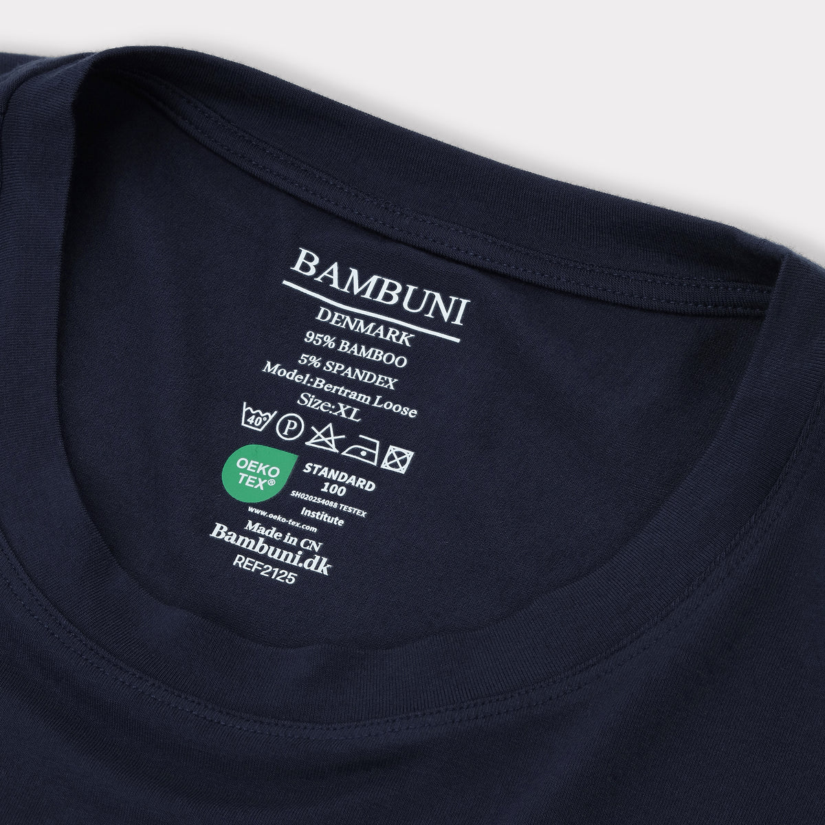 Bambuni bambus oversize t-shirt navy mænd carelabel