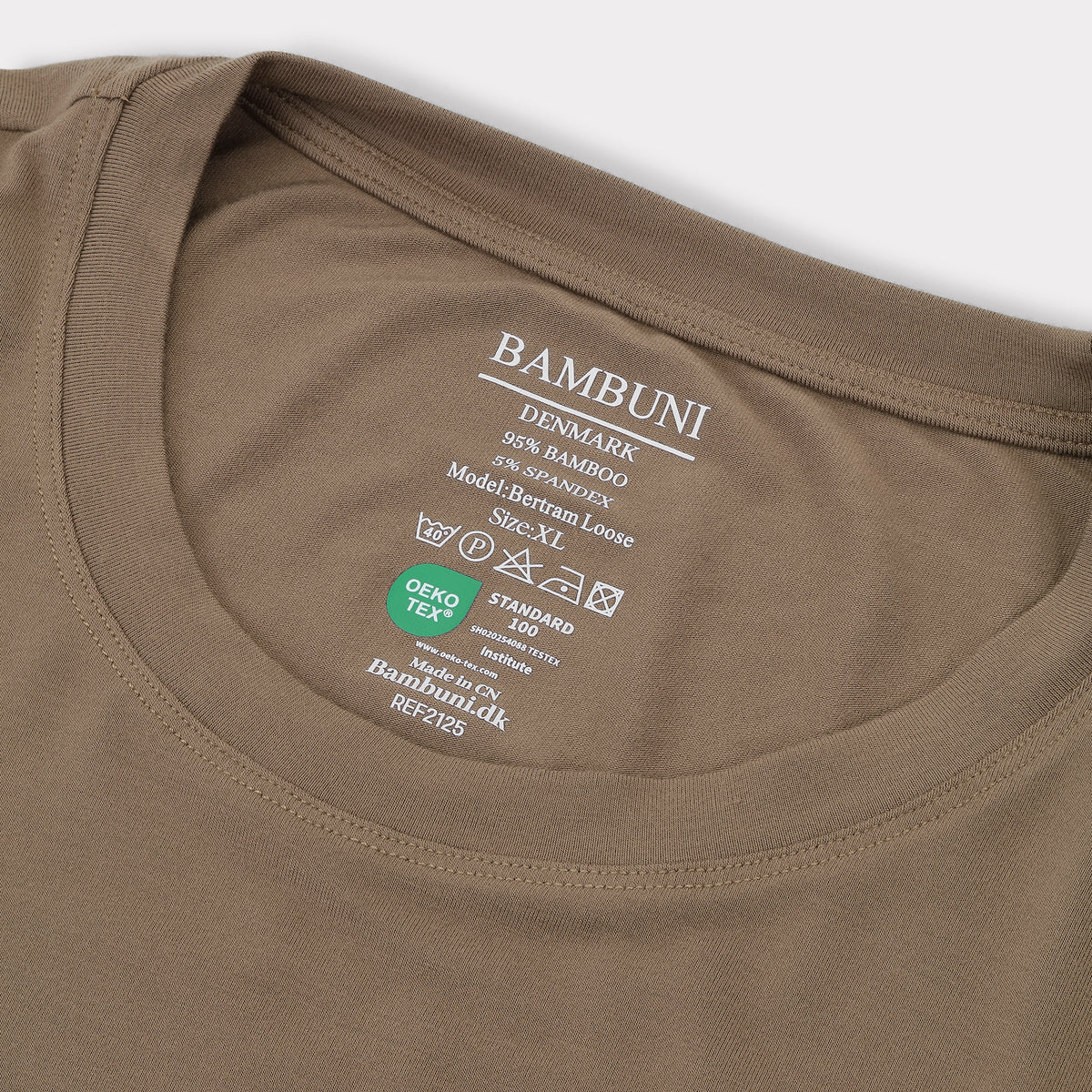 Bambuni bambus oversize t-shirt sand mænd carelabel