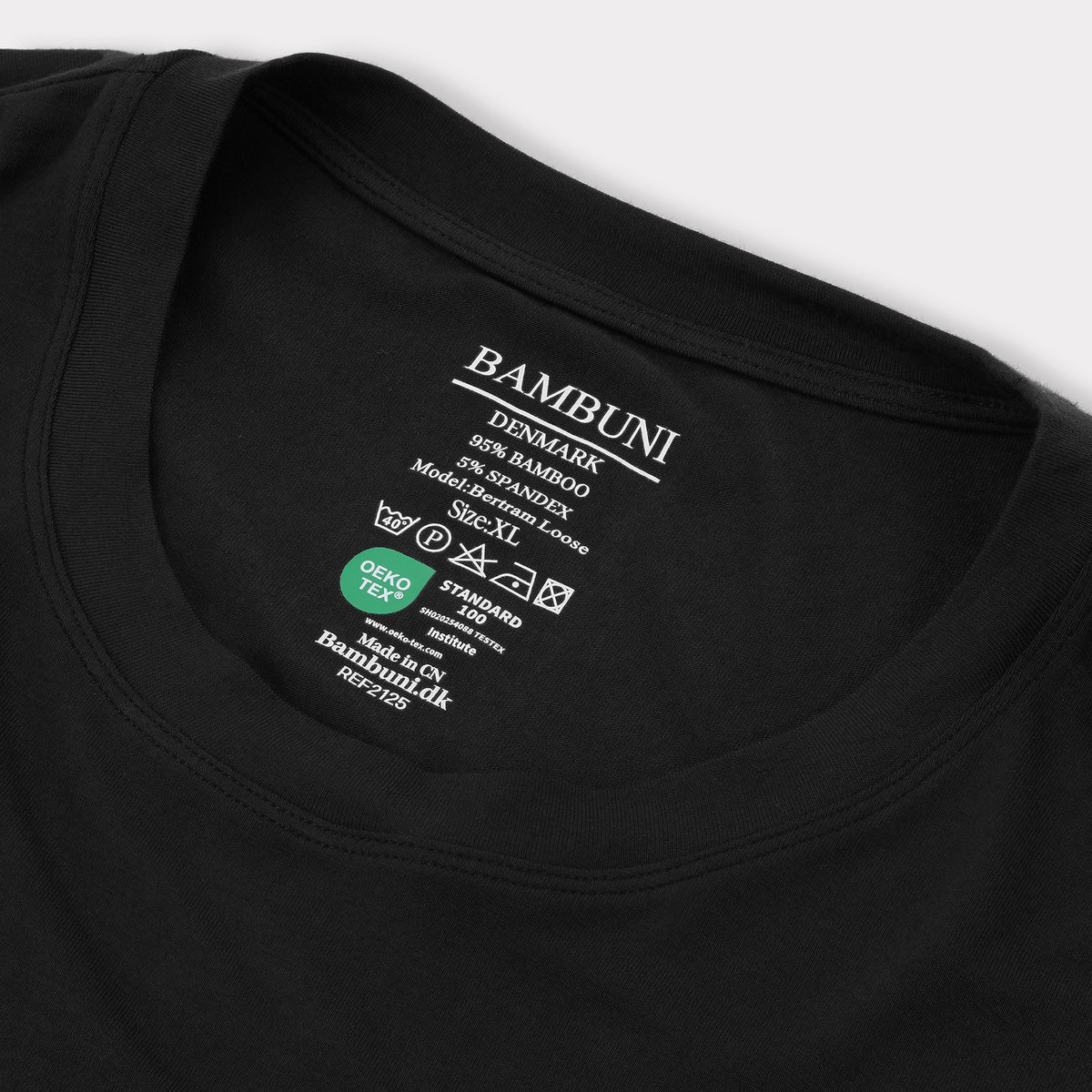 Bambuni bambus oversize t-shirt sort mænd carelabel