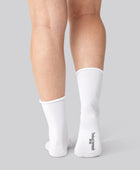 Bamboe sokken met opgerolde rand in wit voor dames