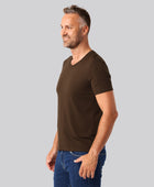 Bambuni bambus t-shirt v-hals brun mænd