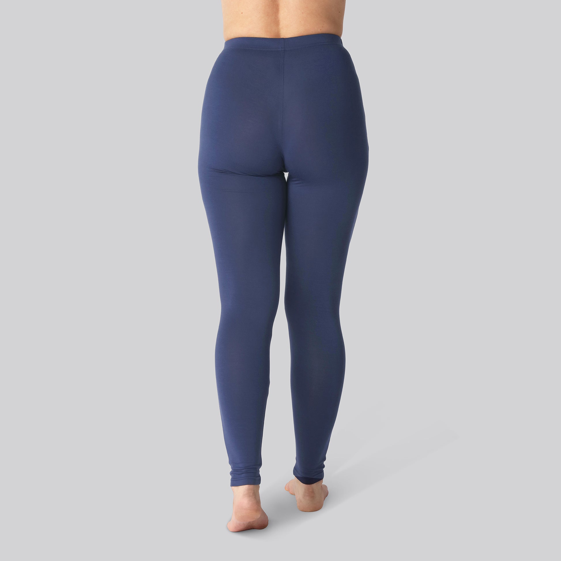 Bamboe leggings met verborgen elastiek in marineblauw voor dames