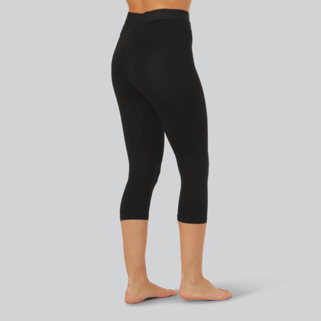 Bamboe 3/4 legging in zwart voor dames