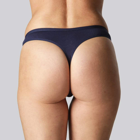 Bamboe teenslipper in marineblauw