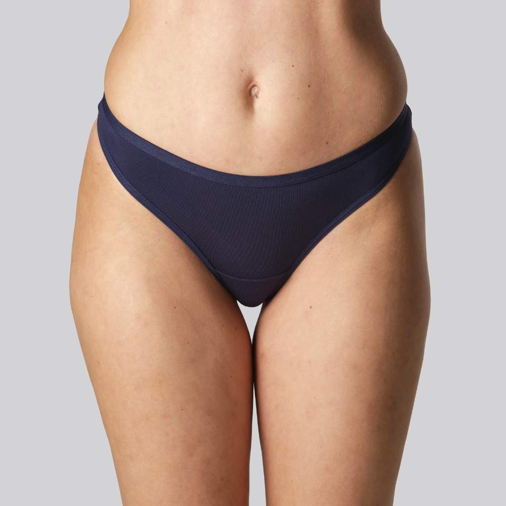 Bamboe teenslipper in marineblauw