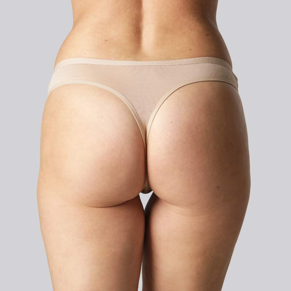 Bamboe string in beige