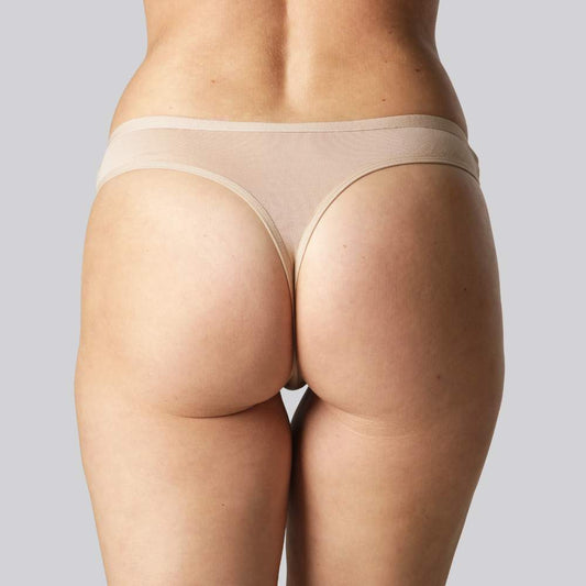 Bamboe string in beige