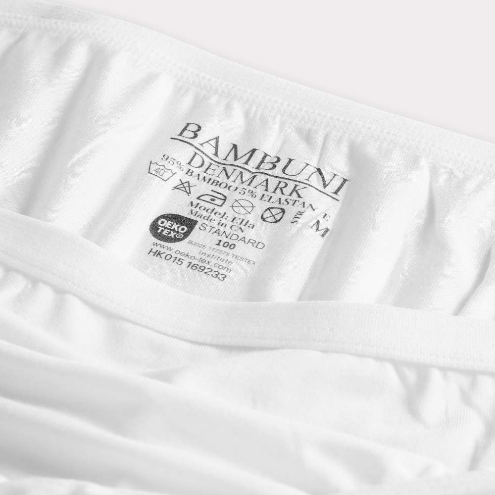 Bamboe string in wit