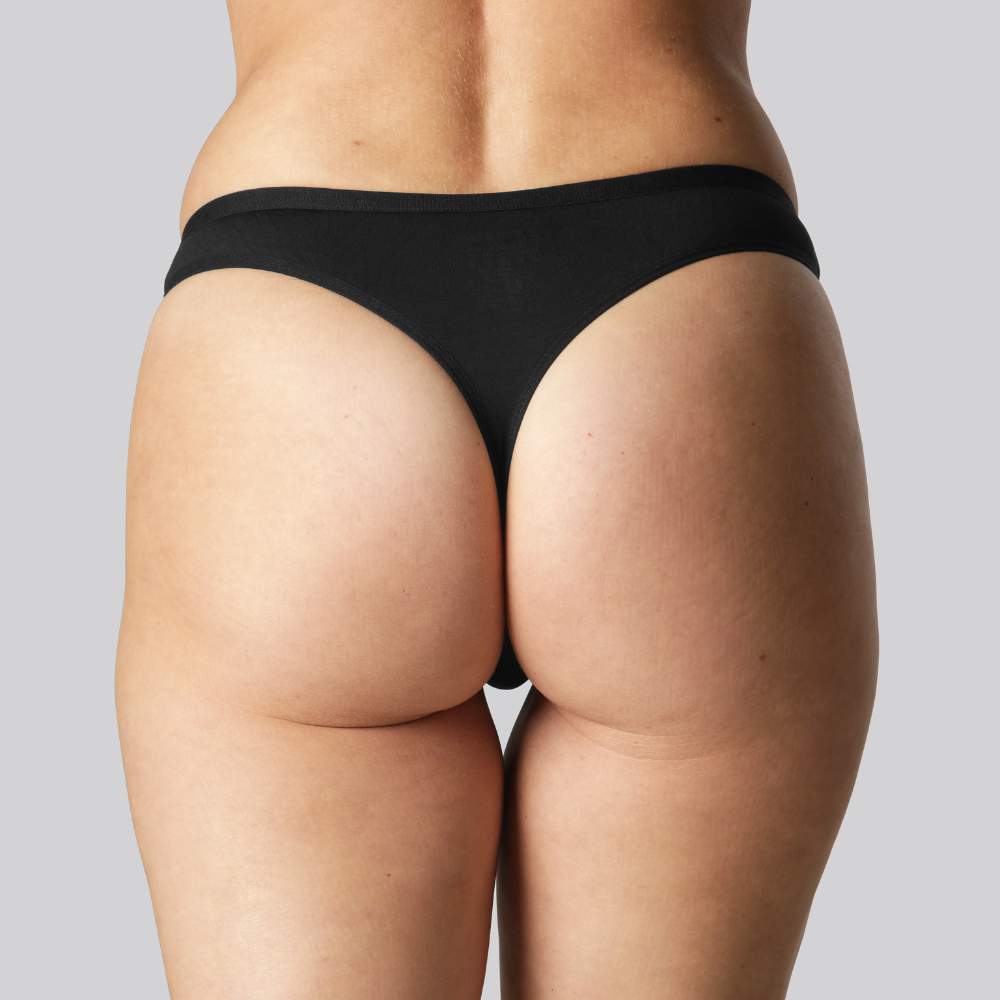 Bamboe string in zwart