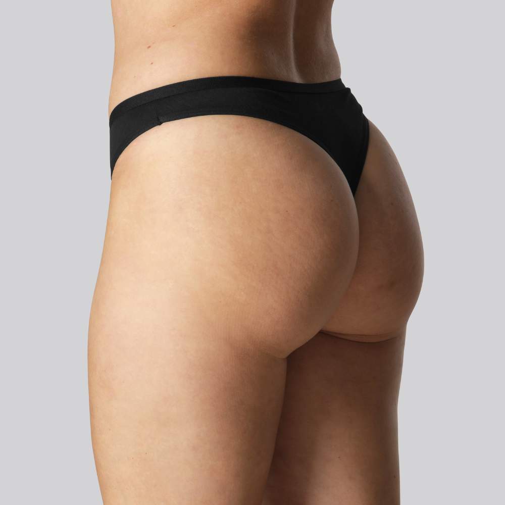 Bamboe string in zwart