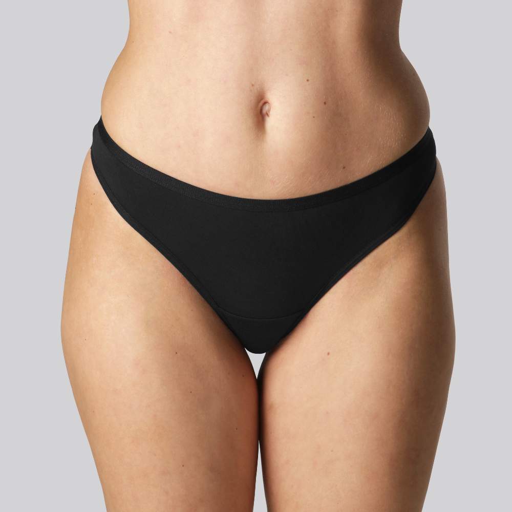 Bamboe string in zwart