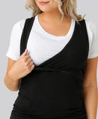 Bamboe top met V-hals in zwart