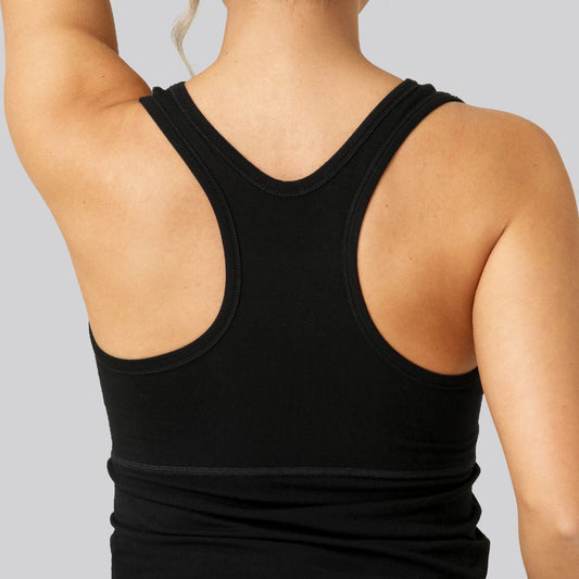 Bamboe top met V-hals in zwart