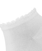 Witte bamboe enkelsokken met golvende ribbels voor dames