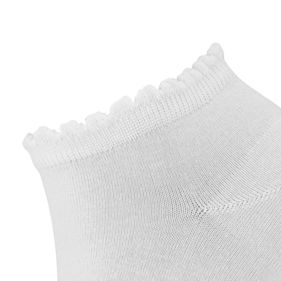 Witte bamboe enkelsokken met golvende ribbels voor dames