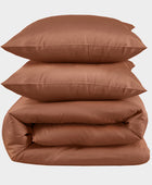 Bamboe tweepersoonsbedlinnen in een warme oranje tint van Bambuni