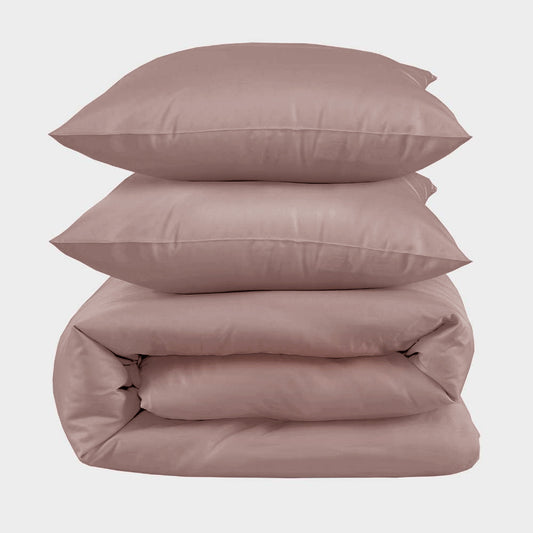 Bamboe tweepersoonsbedlinnen in oudroze van Bambuni