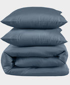 Bamboe tweepersoonsbedlinnen in grijsblauw van Bambuni