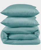 Bamboe tweepersoonsbedlinnen in zeeblauw van Bambuni