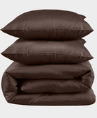 Bamboe tweepersoonsbedlinnen in bruin van Bambuni