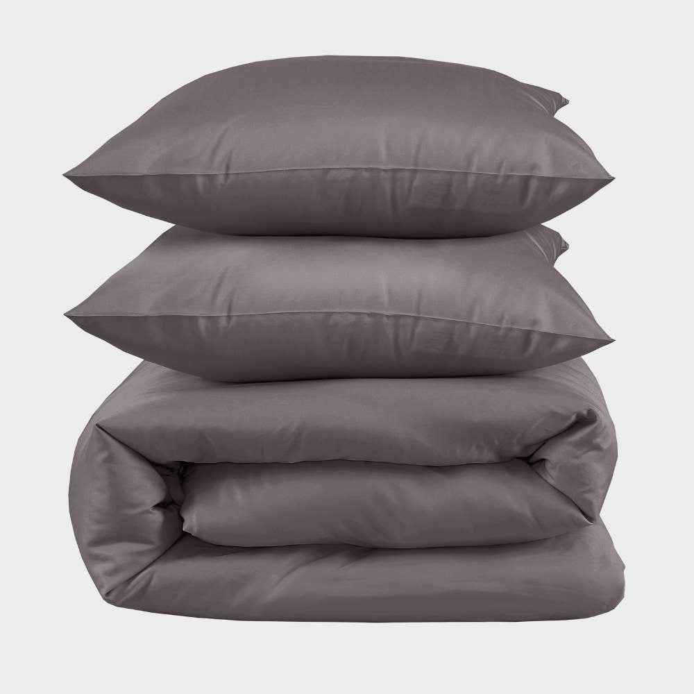 Bamboe tweepersoonsbed in colagrijs van Bambuni