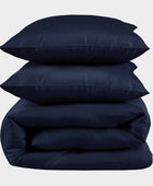 Bamboe tweepersoonsbedlinnen in marineblauw van Bambuni