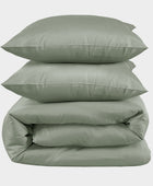 Bamboe tweepersoonsbedlinnen in olijfgroen van Bambuni