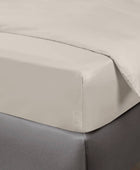 Bamboe hoeslaken in beige