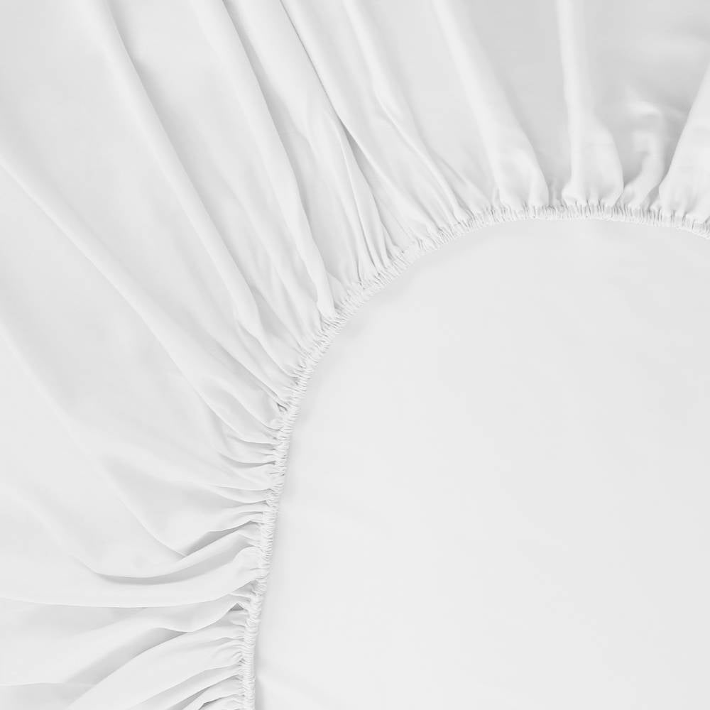 Bamboe hoeslaken in wit