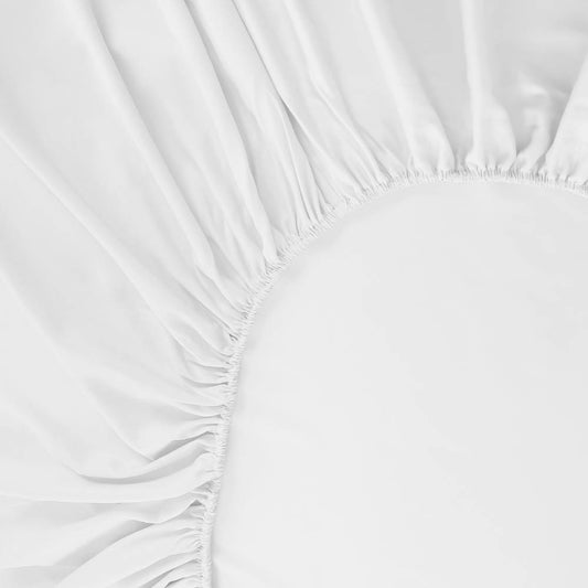 Bamboe hoeslaken in wit