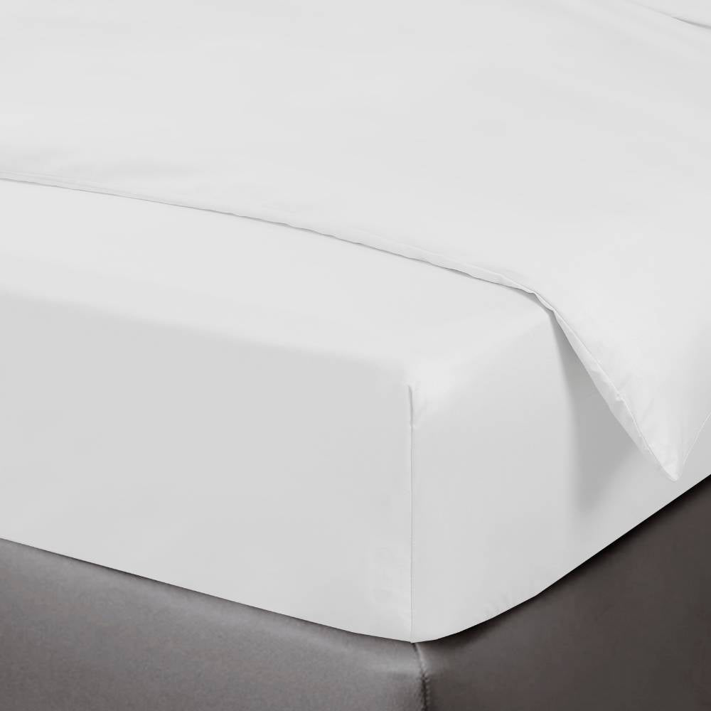 Bamboe hoeslaken in wit