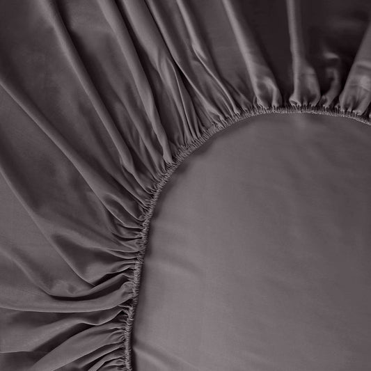 Bamboe hoeslaken in antracietgrijs