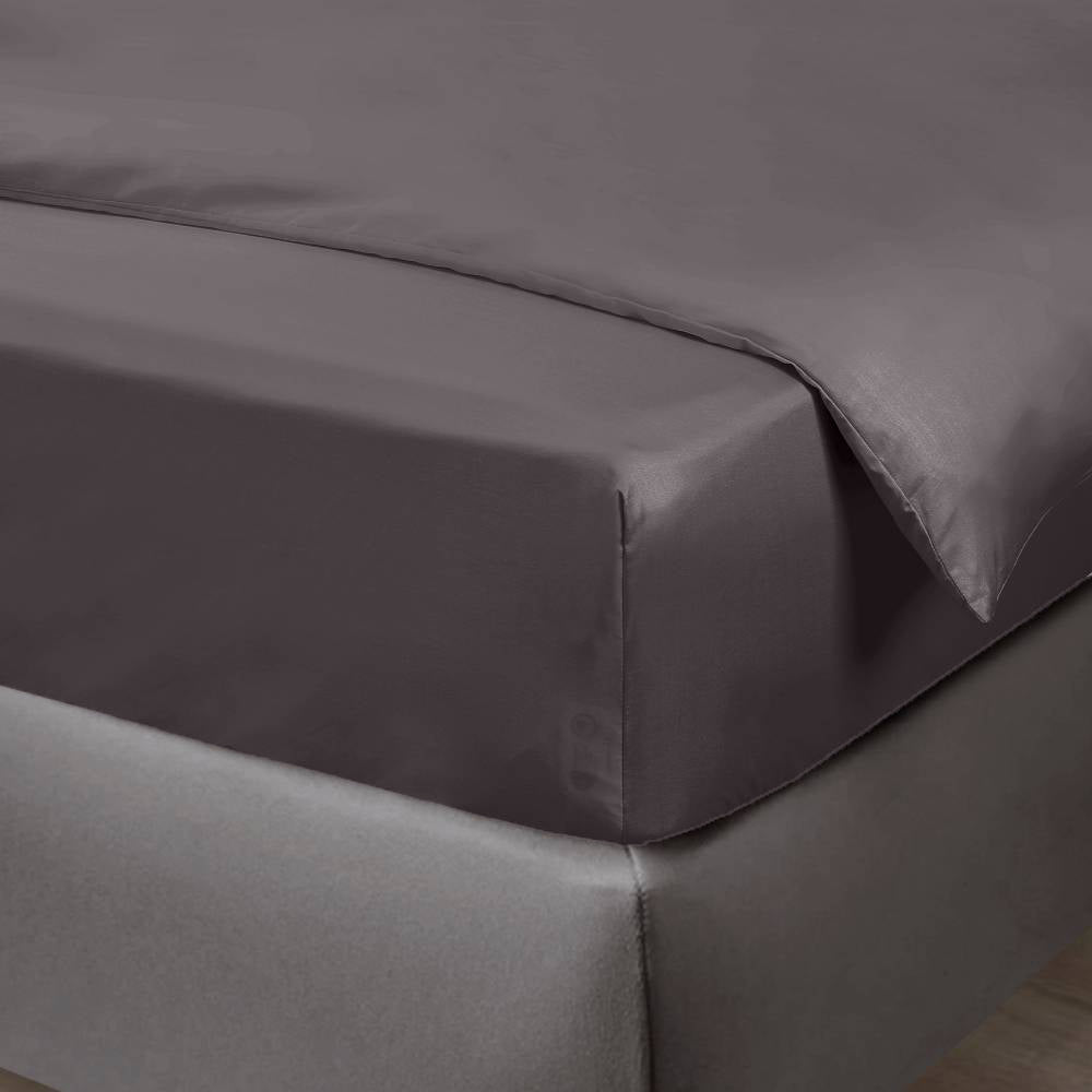 Bamboe hoeslaken in antracietgrijs