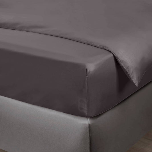 Bamboe hoeslaken in antracietgrijs